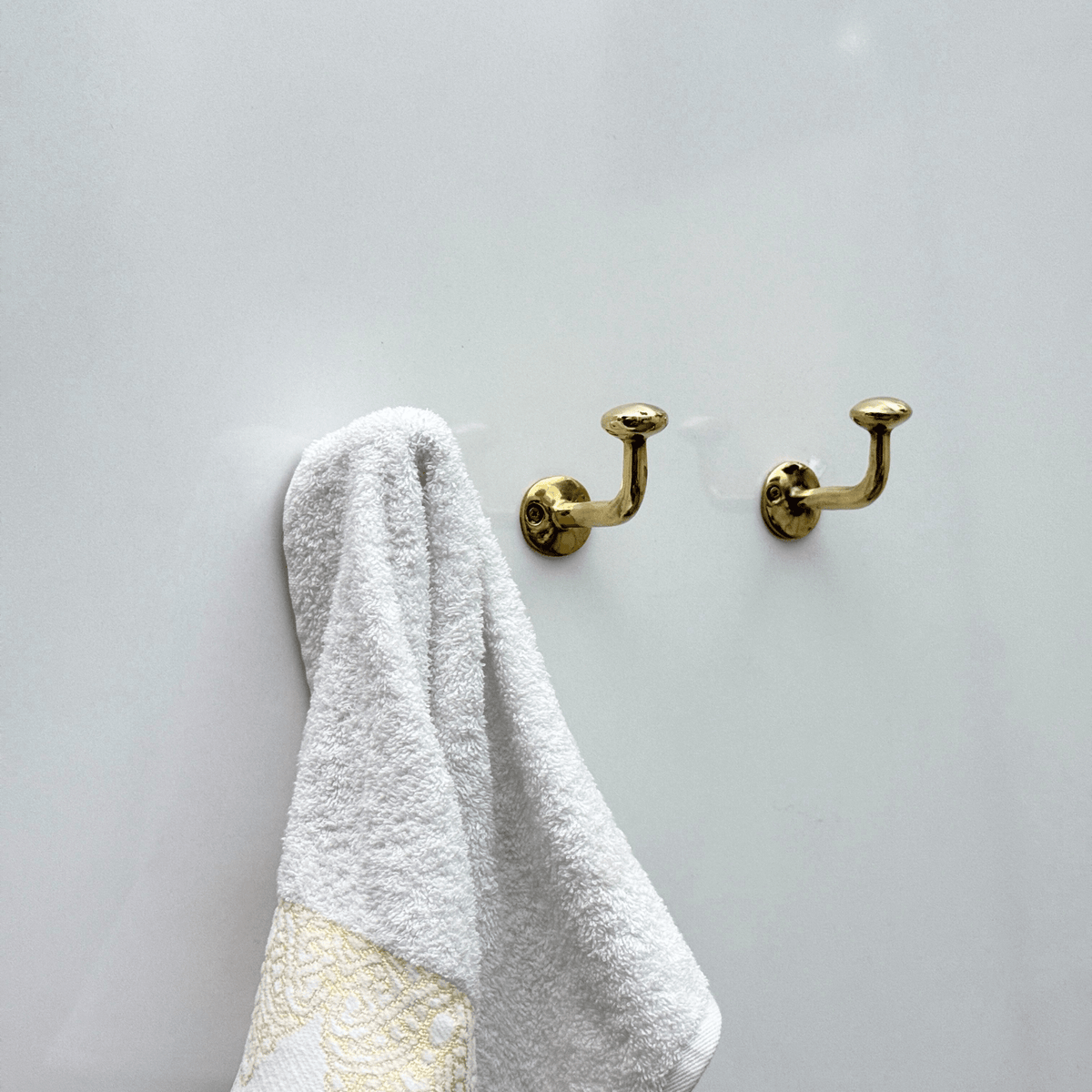 Unlacquered Brass Hooks, Solid Brass Robe Hook, Wall Mount Robe Hooks, Heavy Duty Single Hook - Vintaless