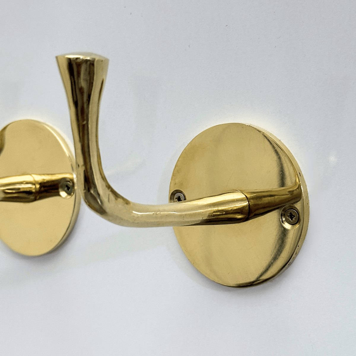 Unlacquered Brass Hooks, Solid Brass Robe Hook, Wall Mount Robe Hooks, Heavy Duty Single Hook - Vintaless