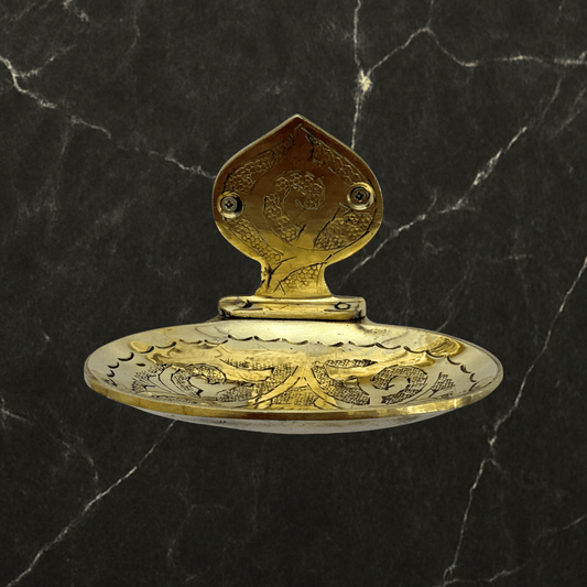 Unlacquered Brass Soap Dish, Wall-Mounted Engraved Brass Soap Tray - Vintaless