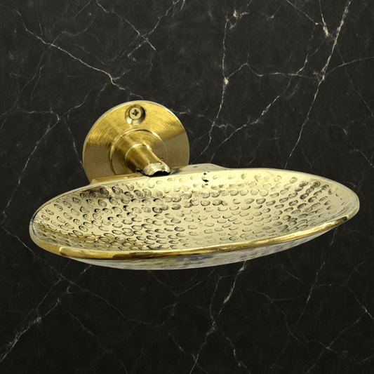 Unlacquered Brass Soap Dish, Wall-Mounted Hammered Brass Soap Tray - Vintaless