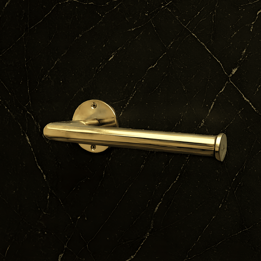 Unlacquered Brass Toilet Paper Holder, Solid Brass Wall Mount Toilet Roll Holder - Vintaless