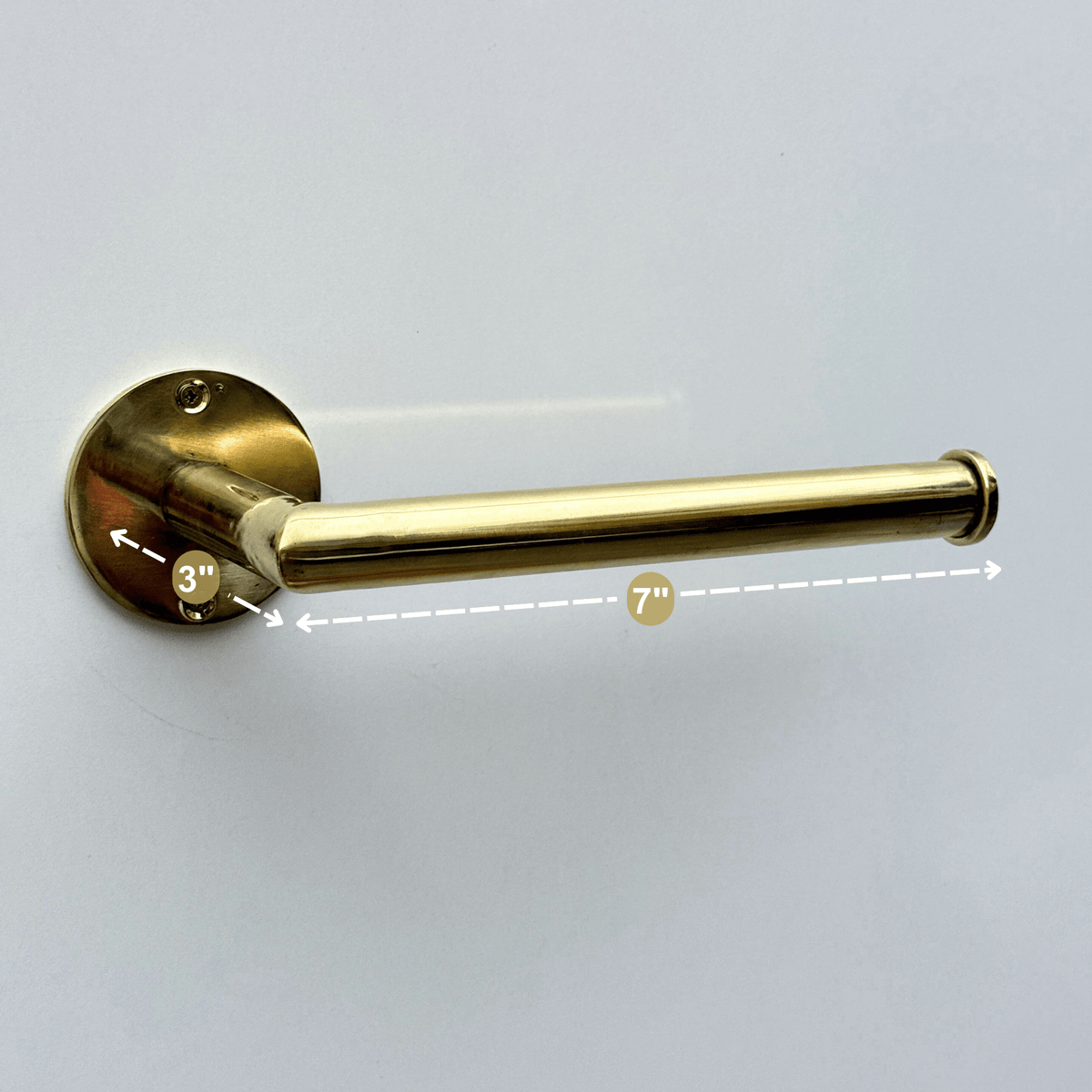 Unlacquered Brass Toilet Paper Holder, Solid Brass Wall Mount Toilet Roll Holder - Vintaless