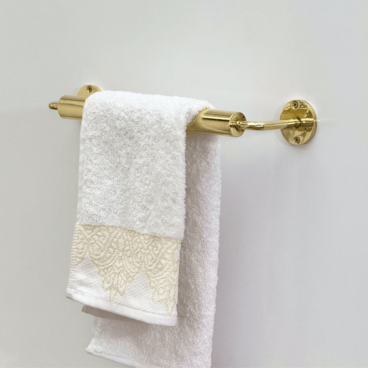 Unlacquered Brass Towel Holder, Solid Brass Wall Mounted Bar, Brass Towel Rack, Brass Rod, Brass Towel Rail - Vintaless