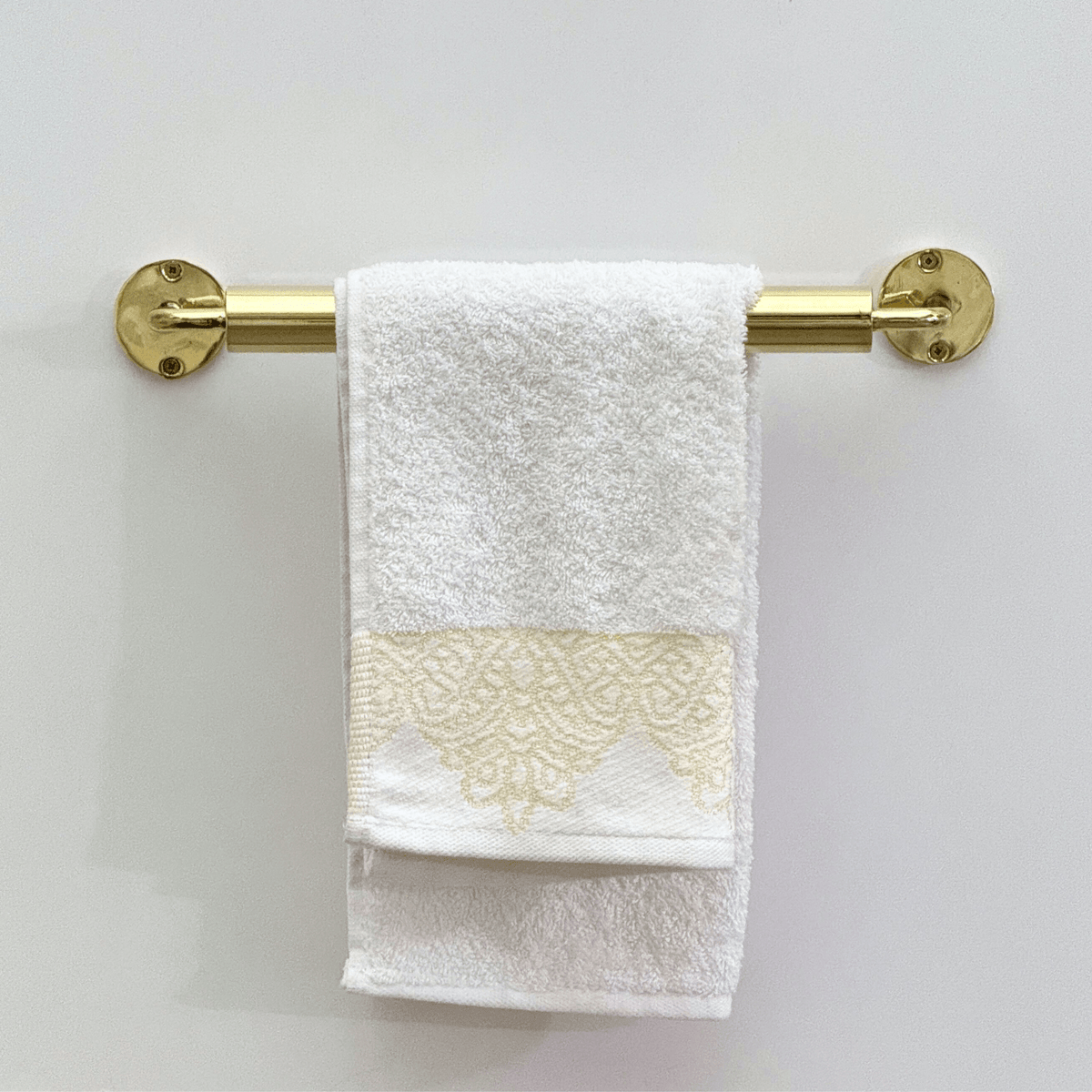 Unlacquered Brass Towel Holder, Solid Brass Wall Mounted Bar, Brass Towel Rack, Brass Rod, Brass Towel Rail - Vintaless