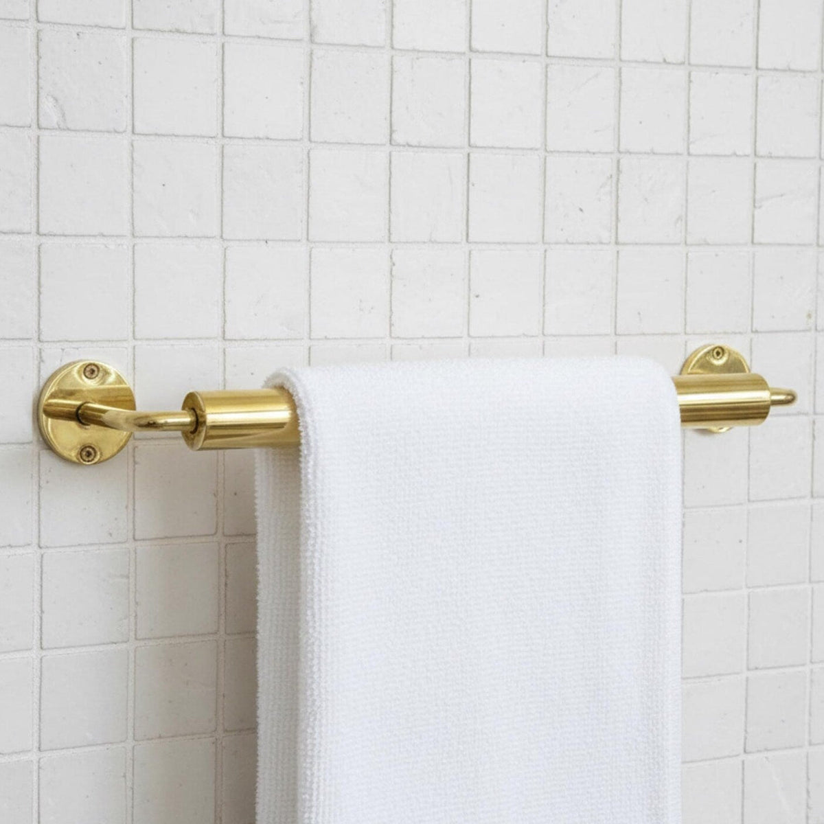 Unlacquered Brass Towel Holder, Solid Brass Wall Mounted Bar, Brass Towel Rack, Brass Rod, Brass Towel Rail - Vintaless